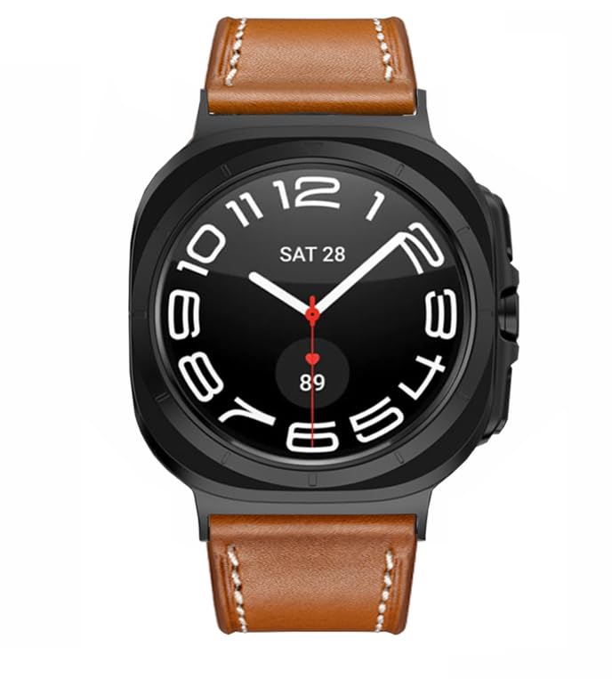Olytop Galaxy Watch 8 Classic Band 46mm, Bands for Samsung Galaxy Watch8 40mm/44m (2025), Business Leather Wristband Replacement Strap for Men Women, Light Brown - Image 4
