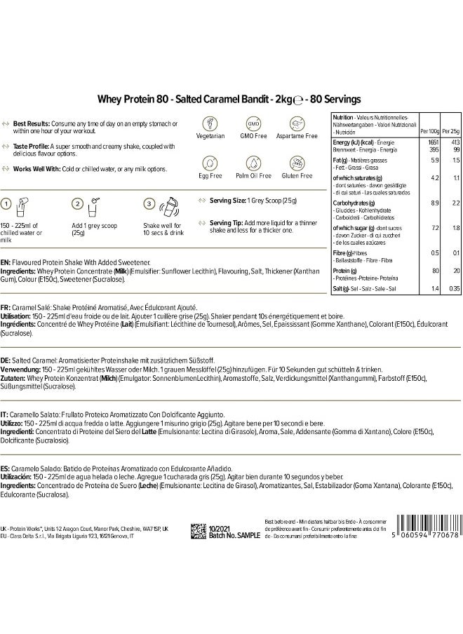 Whey 80 Powder Low Calorie Shake Whey Shake 57 Servings Salted Caramel Bandit 2Kg - pzsku/Z78465AB1263D61D77E6EZ/45/_/1727245208/171e973d-b998-4e1a-8b4a-fc3dd4bcd5b3