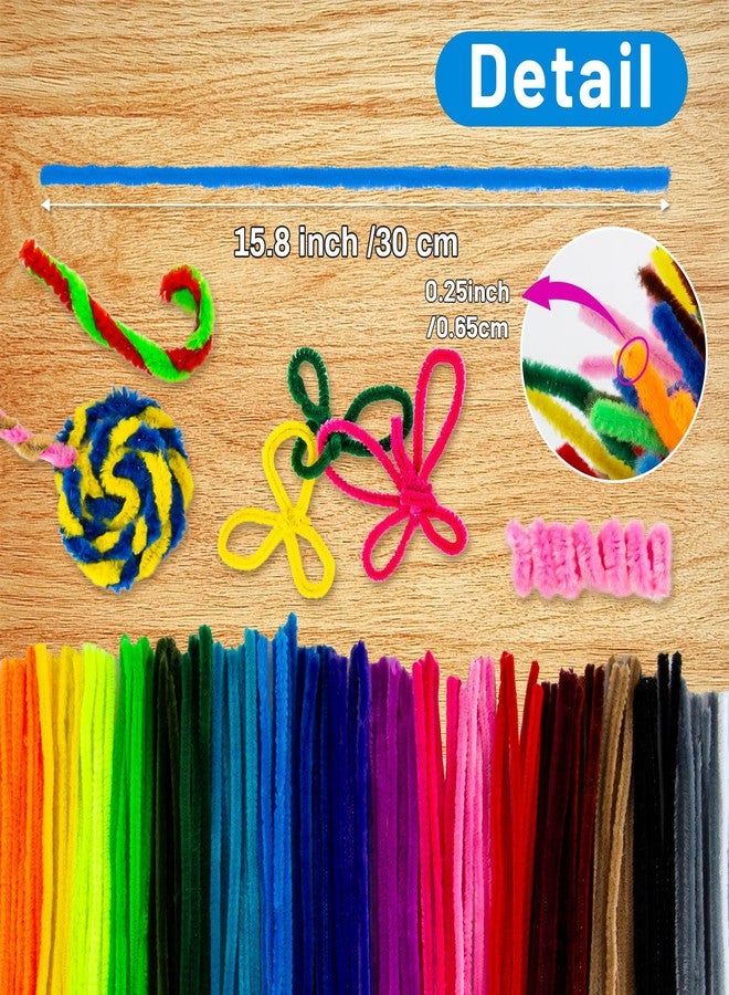 RAINFLOW Pipe Cleaners Craft Supplies - 200 PCS Chenille Stems Fuzzy Craft Wire for Handicrafts Twisting Stick DIY for Craft Bouquets Animals Halloween Christmas Easter Birthday (Blue) - Image 2