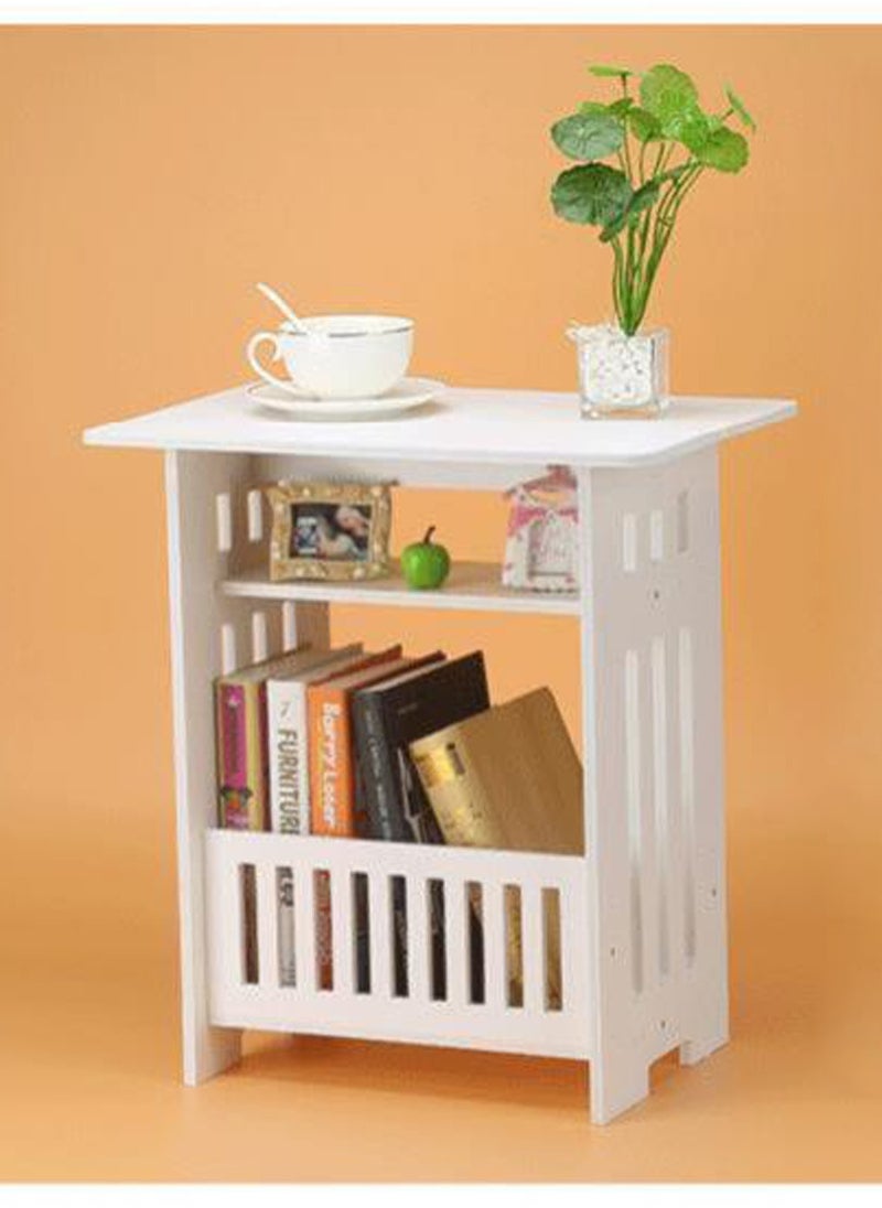 LINGWEI Side Table End Table with Storage Basket Wooden Side Table For Bedroom Living Room Night Stand Bookcash Coffee Table Mobile Snack Table For Home  - Image 5