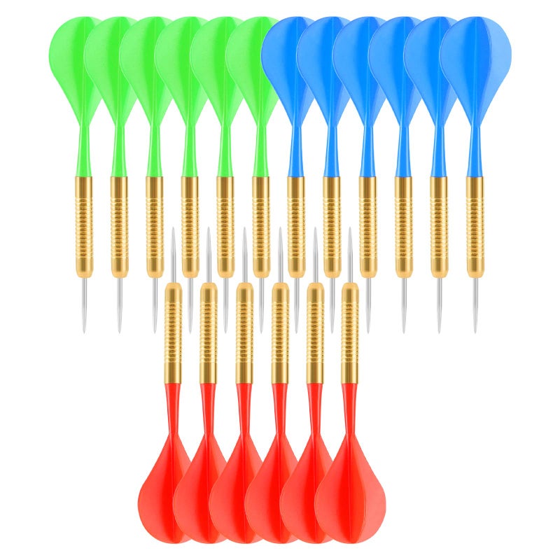 accmor مجموعة أكمور من 18 سهم حديدي، 16 جرام مجموعة سهام معدنية، مجموعة سهام معدنية، سهام معدنية للوحة السهام - Image 1