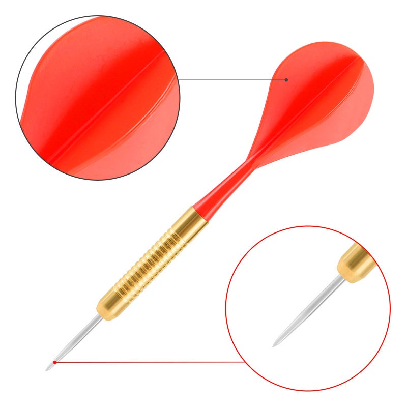 accmor مجموعة أكمور من 18 سهم حديدي، 16 جرام مجموعة سهام معدنية، مجموعة سهام معدنية، سهام معدنية للوحة السهام - Image 3