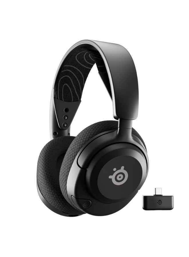 SteelSeries Arctis Nova 5 Wireless Headphones, 40mm Neodymium Drivers, ClearCast Gen 2.x, Retractable Boom, 360° Spatial Audio, Quick-Switch Wireless, Black | 61670 - Image 1