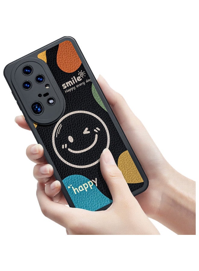 Hotfire Phone Case For Huawei P50 Pro, Protective Cover For Huawei P50 Pro, Shockproof Smiley Face Lambskin Frosted Upgraded Lens Full Protection Silicone Case For Men And Women - Antique White - Image 2