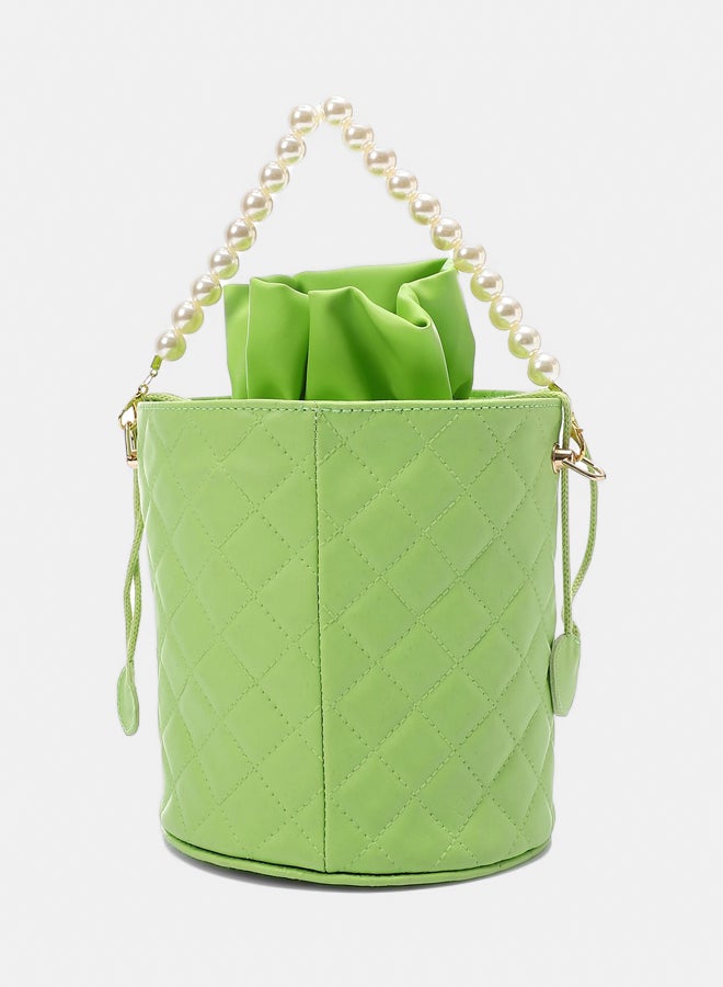 XO Style Women's Bucket Bag with Pearl Handle  - Image 3