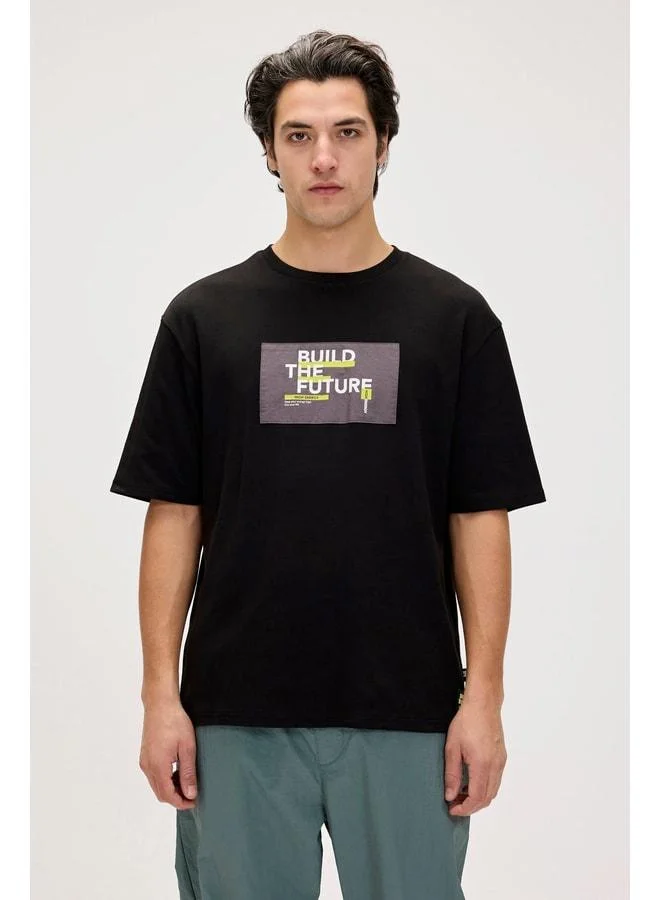 Moreno Black Men's Printed T-Shirt.
