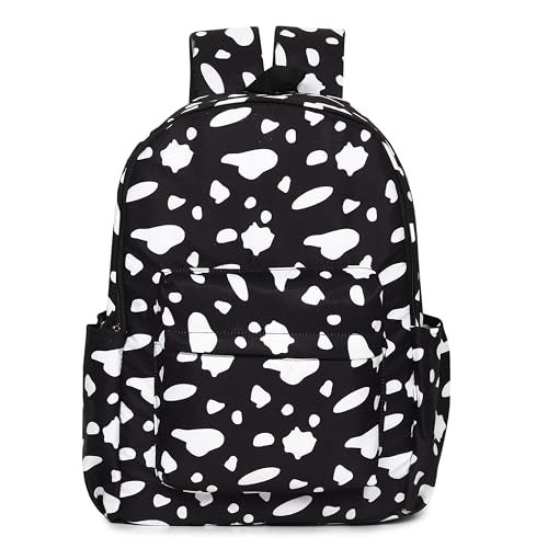 MELVIS 20L Backpack School Bag For Travel With Bottle Compartment | Trendy Water Resistant High Storage Bag For Men & Women | Boys & Girls Laptop Printed Backpack For College Gift (Black-White) - Image 1