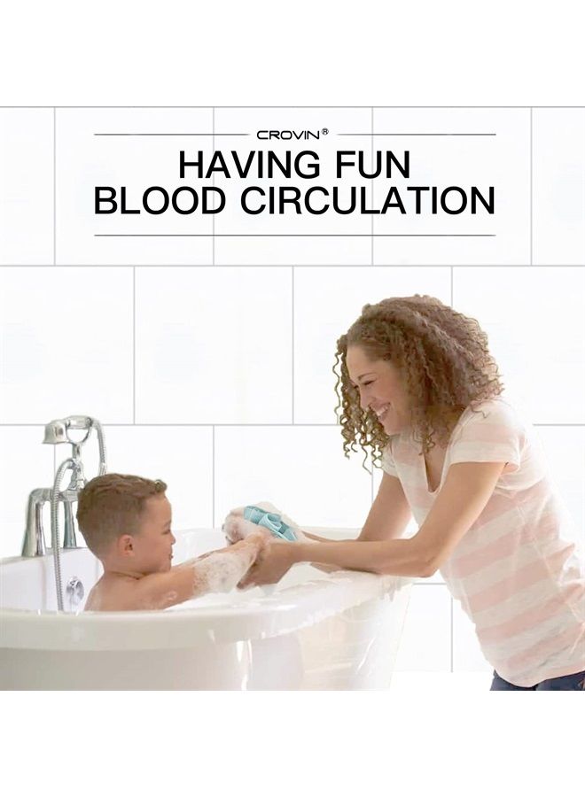 CROVIN CROIN Ice Cream Shower Pouf (Set of 3) Assorted Colors Bath Mesh Sponge Ball Exfoliating Body Scrubber for Women, Men and Children - Image 4