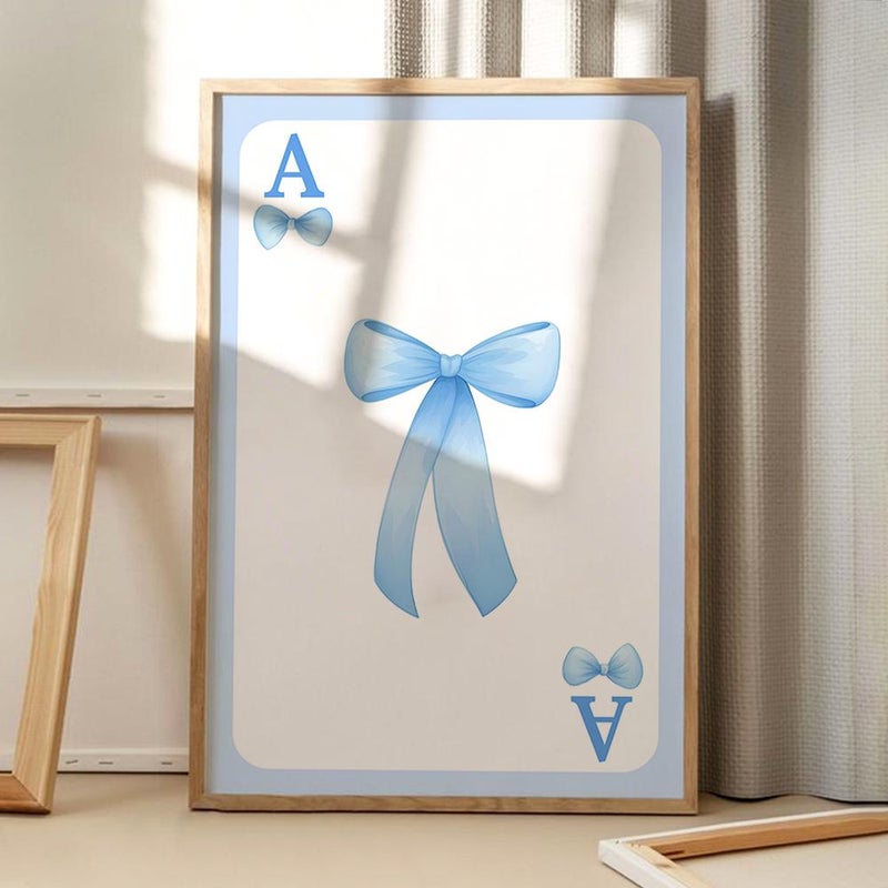 TNESSENTIAL Blue Bows Art Canvas Poster, Trendy Wall Art, Apartment Aesthetic Decor, Retro Home Decor, Printed Gift - Image 4