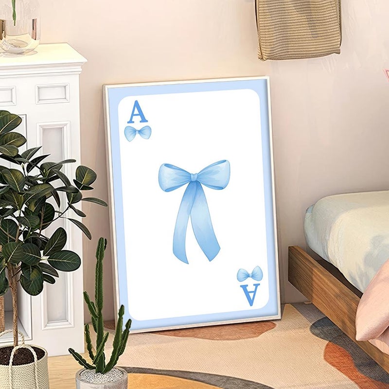 TNESSENTIAL Blue Bows Art Canvas Poster, Trendy Wall Art, Apartment Aesthetic Decor, Retro Home Decor, Printed Gift - Image 5