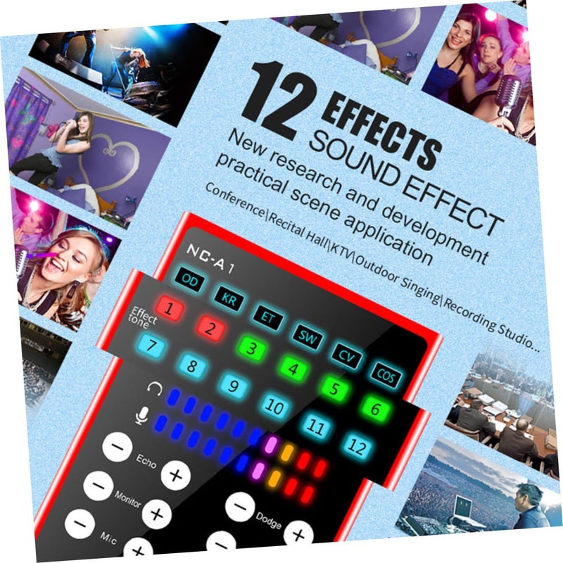 Sound Card Voice Changer With Reverberation Metal Live Broadcast Mixer For Phone Computer Streaming Recording Entertainment Gaming - Image 5
