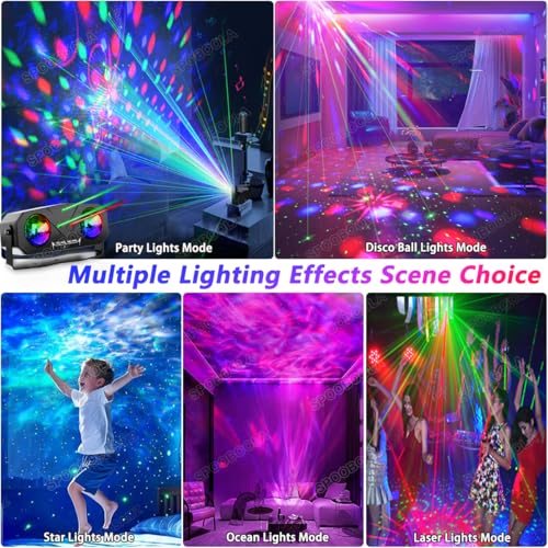 SPOOBOOLA Disco Ball LightParty Disco Strobe Ocean Star Projector Dj Dance Light Sound Activated with Remote Control Stage Rave for Parties Bar Birthday Wedding KTV Christmas Halloween Dancing Dcor - Image 3