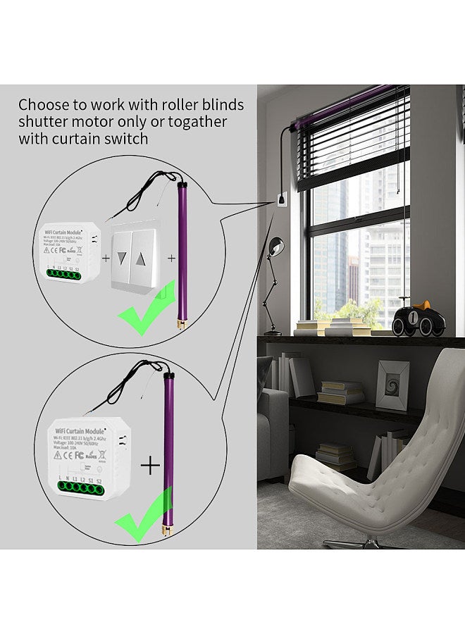 Lepmerk Tuya WiFi Curtain Blinds Module Switch Roller Shutter Motor Smart Life App Remote Control Voice Control with Alexa  Home  - Image 2