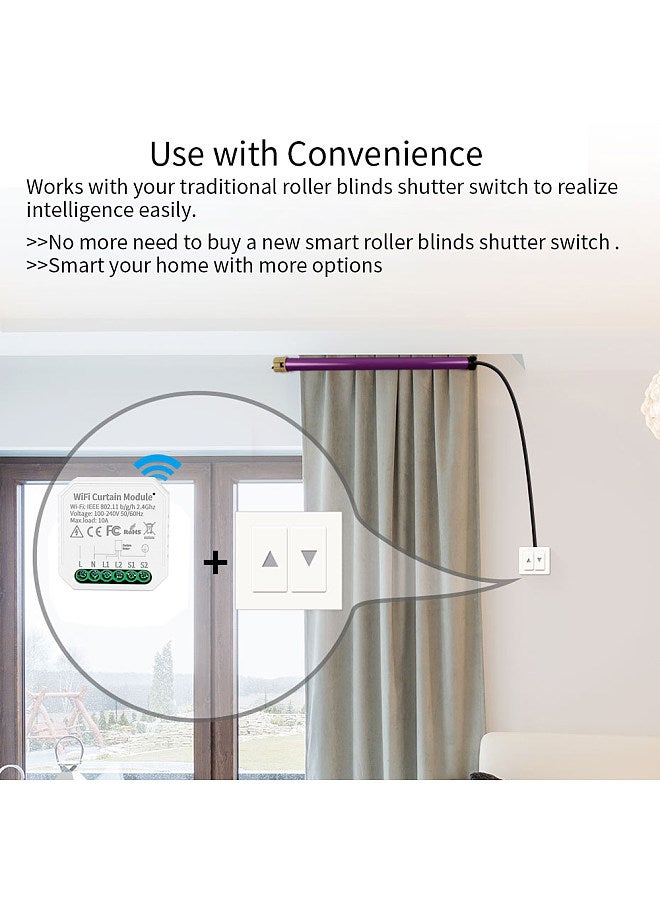 Lepmerk Tuya WiFi Curtain Blinds Module Switch Roller Shutter Motor Smart Life App Remote Control Voice Control with Alexa  Home  - Image 5