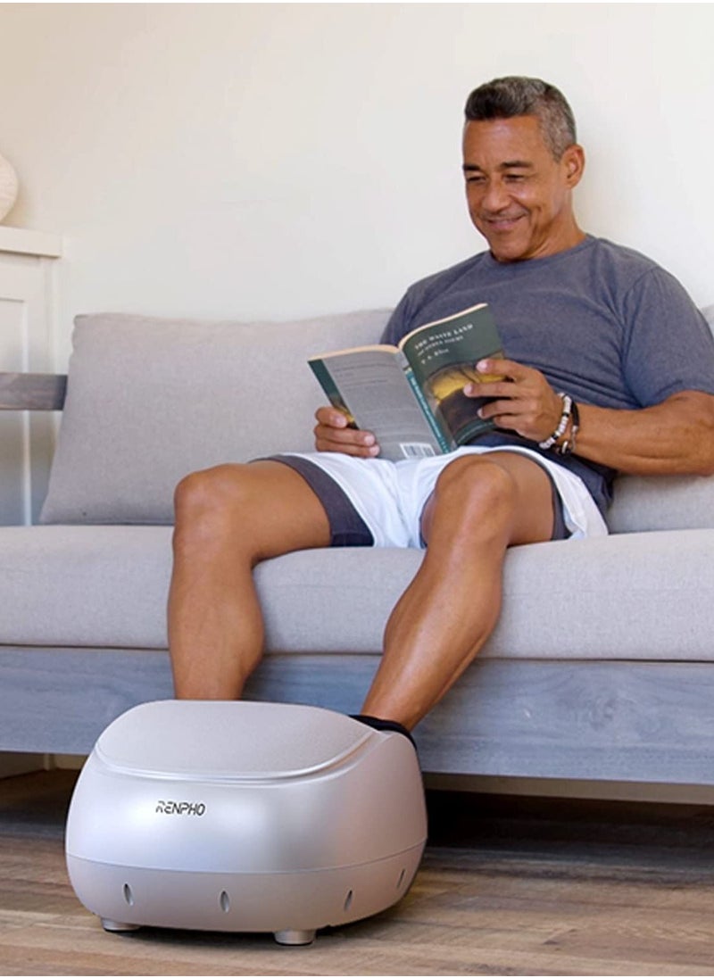 RENPHO - Foot Massager Machine With Heat, Shiatsu Massager Deep Kneading Therapy - White - Image 1