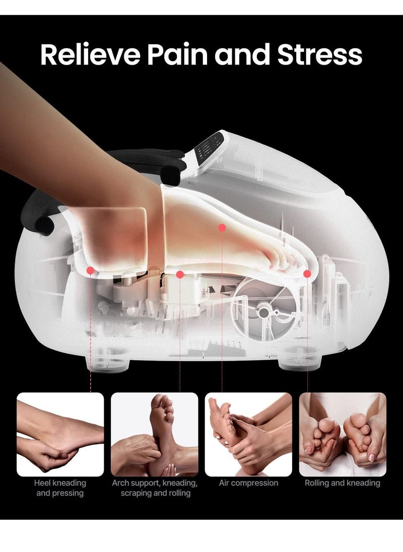 RENPHO - Foot Massager Machine With Heat, Shiatsu Massager Deep Kneading Therapy - White - Image 1