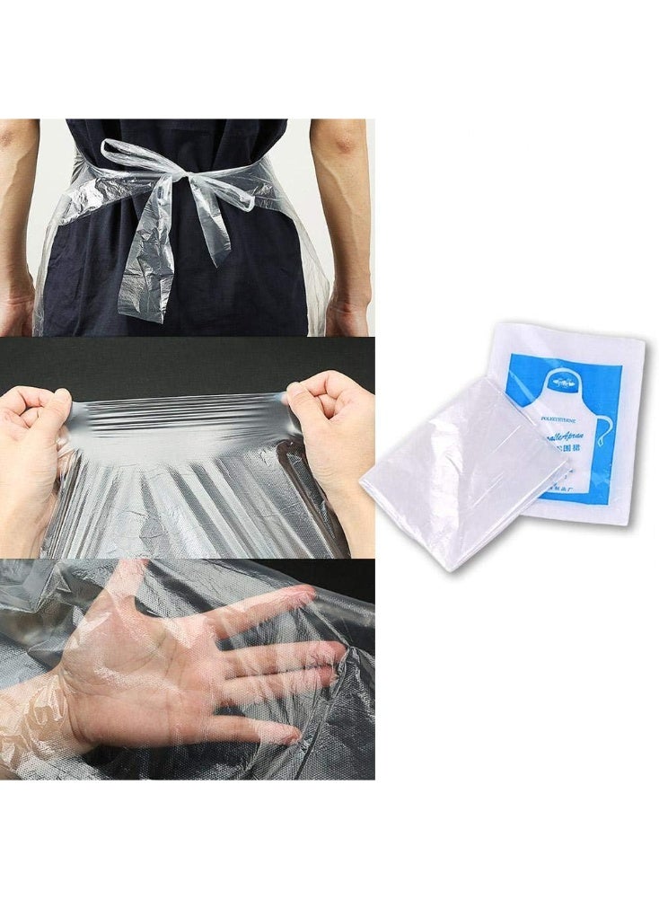 مرايل بوليثين شفافة مقاس 60×95 سم مقاومة للماء للطهي، التقديم، الرسم أو غسل الصحون - 100 قطعة - Image 5