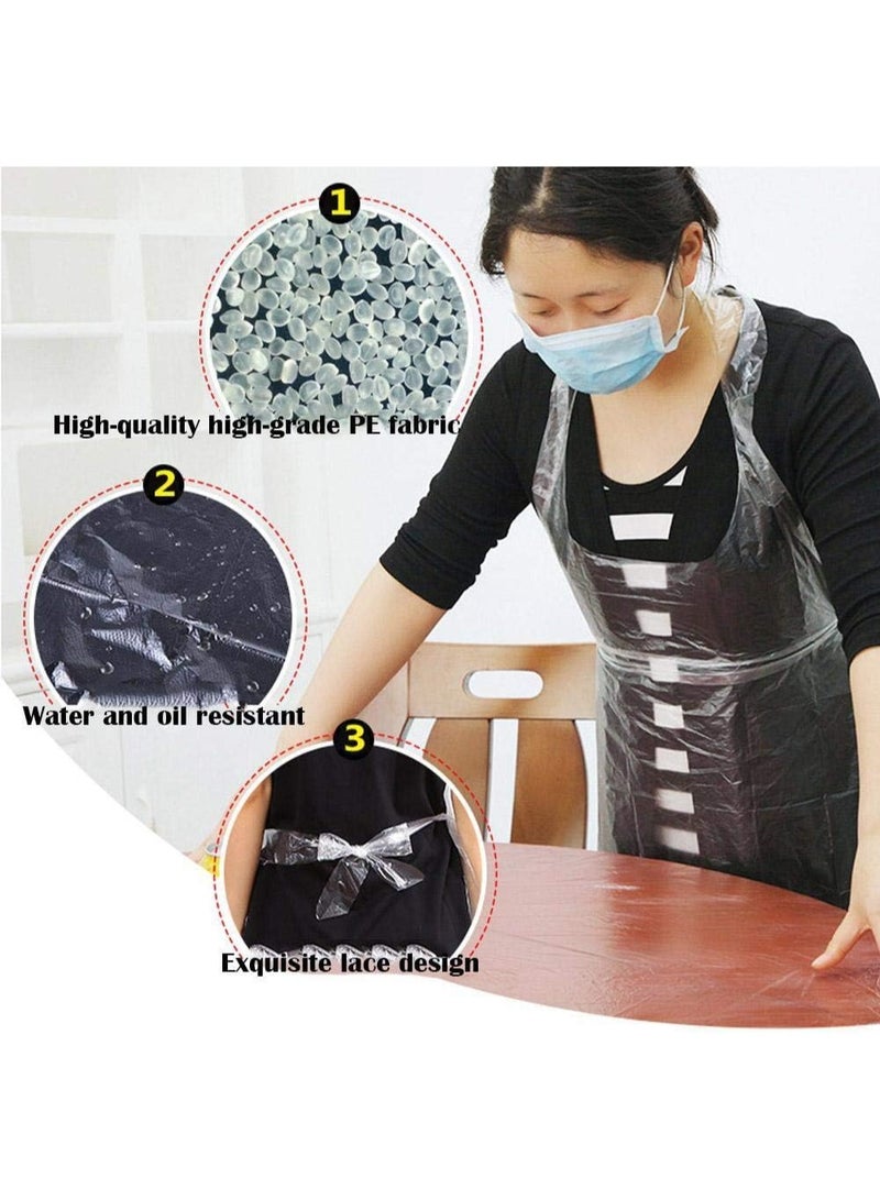 مرايل بوليثين شفافة مقاس 60×95 سم مقاومة للماء للطهي، التقديم، الرسم أو غسل الصحون - 100 قطعة - Image 3