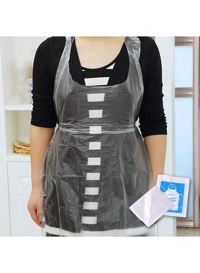 مرايل بوليثين شفافة مقاس 60×95 سم مقاومة للماء للطهي، التقديم، الرسم أو غسل الصحون - 100 قطعة - Image 4