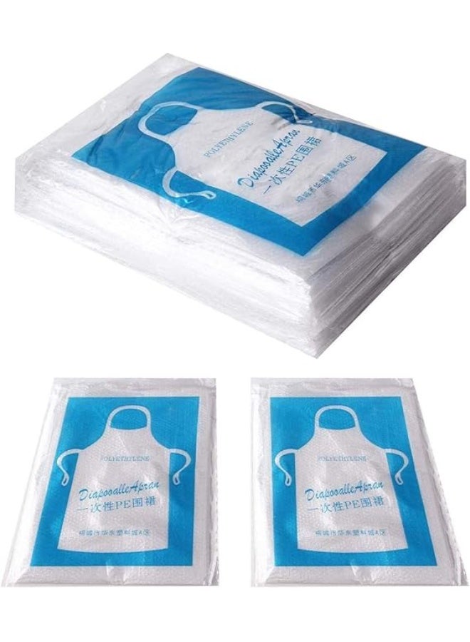 مرايل بوليثين شفافة مقاس 60×95 سم مقاومة للماء للطهي، التقديم، الرسم أو غسل الصحون - 100 قطعة - Image 1