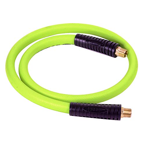 Flexzilla Swivel Whip Air Hose, 1/2 in. x 4 ft. (3/8 in. MNPT Swivel x 3/8 in. MNPT Ends), Heavy Duty, Lightweight, Hybrid, ZillaGreen - HFZ1204YW3S - Image 4