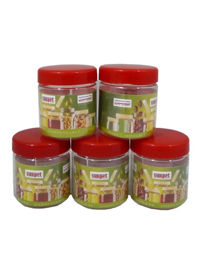 Sunpet, 5Pcs Plastic Food Storage Canisters, Yellow/Clear, 100 ml - Image 1