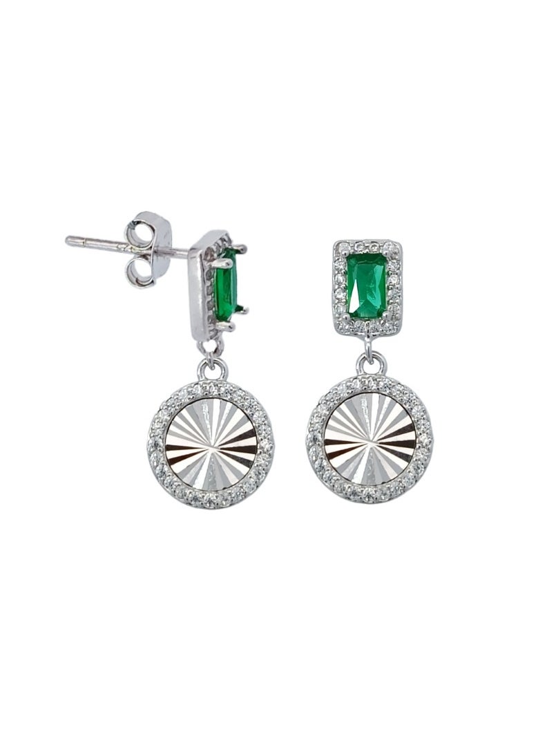 AK Jewels 925 SILVER  CZ RHODIUM EARRING 