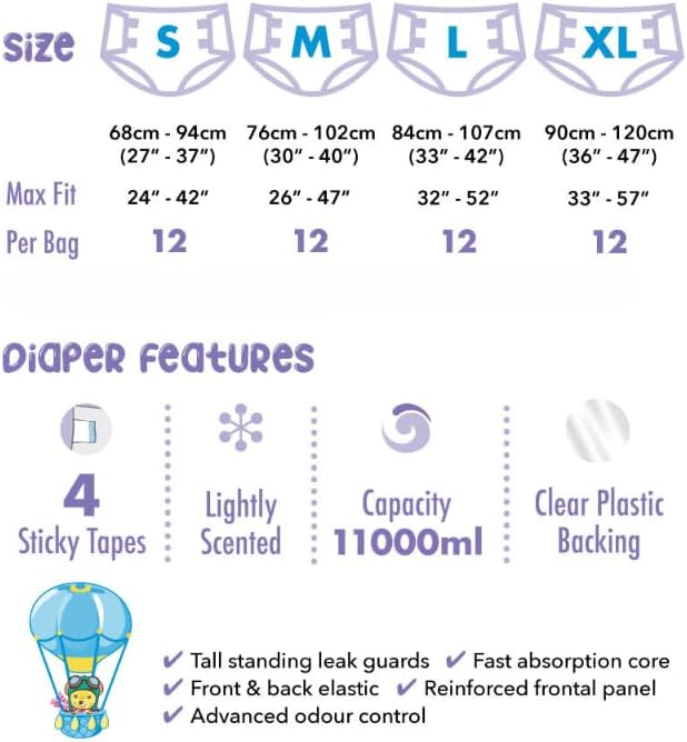 Rearz Daydreamer Adult MEGA 11L Adult Diapers 12 Pack Large - Image 3