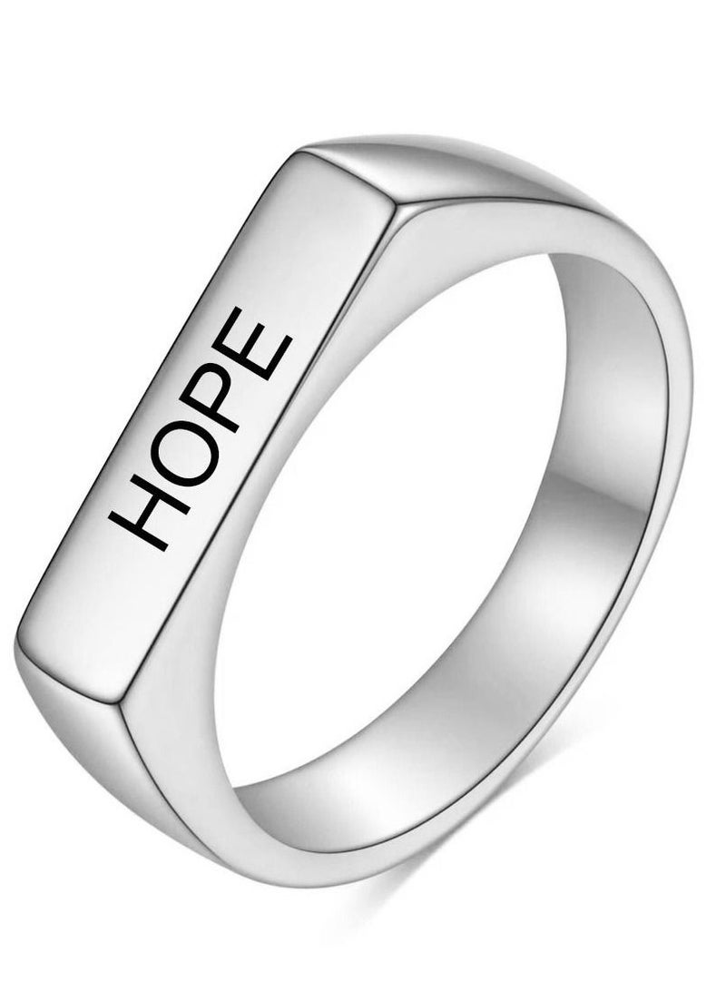 Loquat Stainless Steel Solid Polished Signet Ring