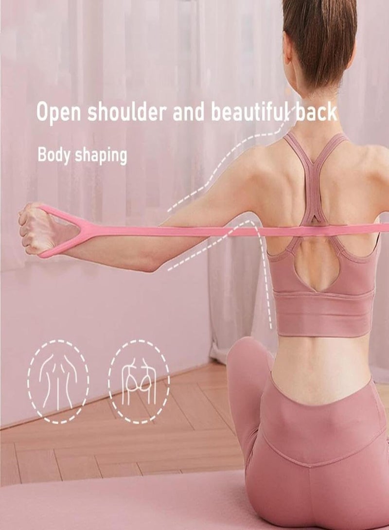 Cuken Figure 8 Exercise Band, Resistance Training Equipment for Arm Back Shoulder Workout, Stretch Fitness Elastic Rope for Yoga Pilates and Home Gym(Pink) - Image 2
