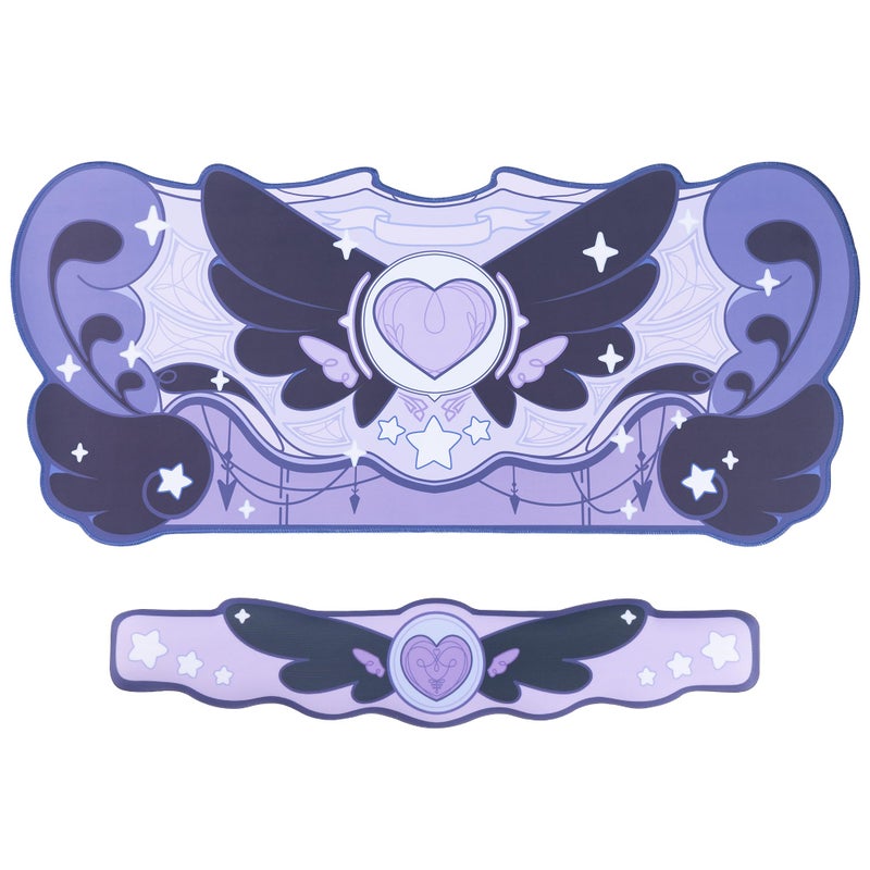 GeekShare Large Gaming Mouse Pad Wrist Support Set Non-Slip Rubber Back Desk Mat and Memory Foam Wrist Rest for Keyboard,Perfect for Gaming,or Home Office - Star Wings Dark Version - Image 1