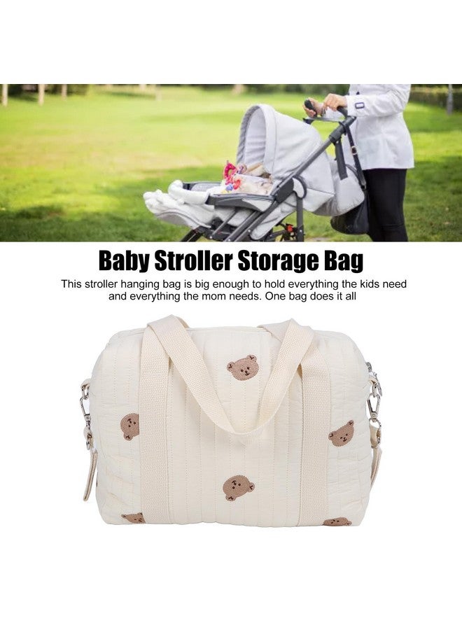 Focket Baby Stroller Organizer, Universal Large Space Baby Diaper Bag with Zipper, Embroidery Mom Handbag Stroller Accessories Storage Bag for Diaper, Phone, Keys, Toys29X26X12CM - Image 1