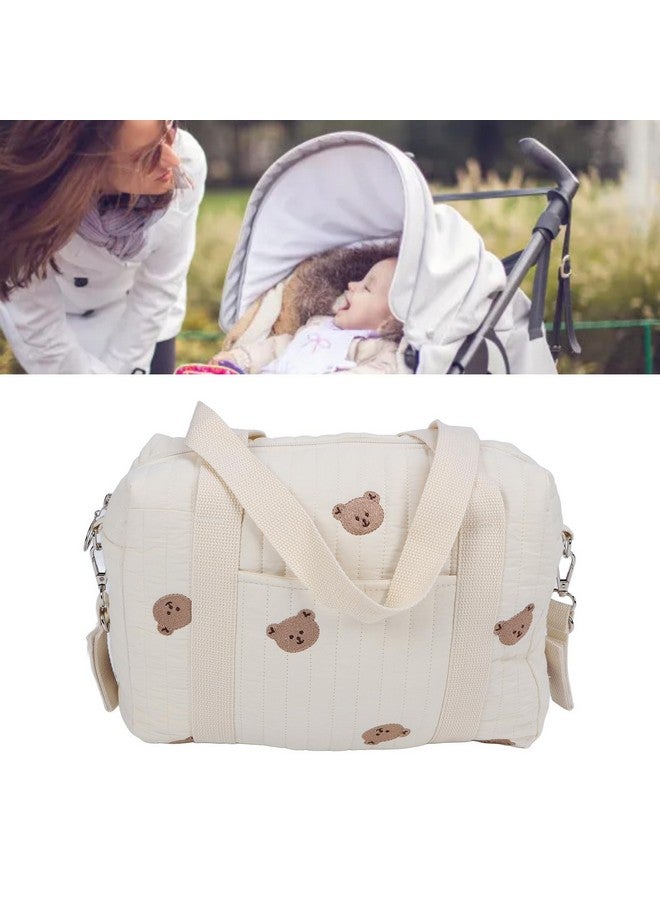 Focket Baby Stroller Organizer, Universal Large Space Baby Diaper Bag with Zipper, Embroidery Mom Handbag Stroller Accessories Storage Bag for Diaper, Phone, Keys, Toys29X26X12CM - Image 2