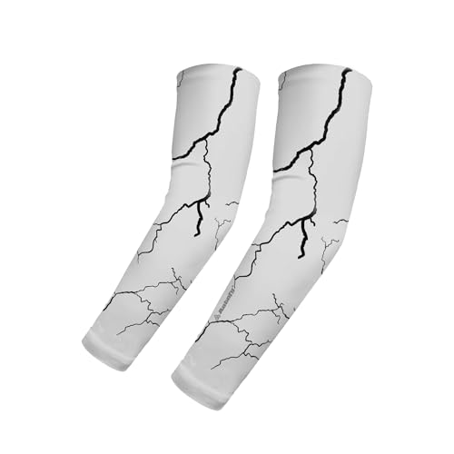 Autofy Active-Fit 240 GSM Printed Outdoor Indoor Use Unisex Arm Sleeves with UV Tan Protection & Compression Cooling Effect for Men Women Kids – [White, Pack of 1] - Image 1