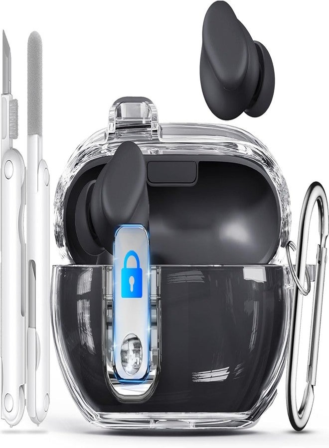 Ekoonpft 3-in-1 Secure Lock Case for Beats Solo Buds 2024 with Cleaning Kit & Keychain, Ekoonpft Anti-Yellowing Clear Cover Compatibility with Beats Solo Buds Wireless Earbuds, Drop and Scratch Protection - Image 1