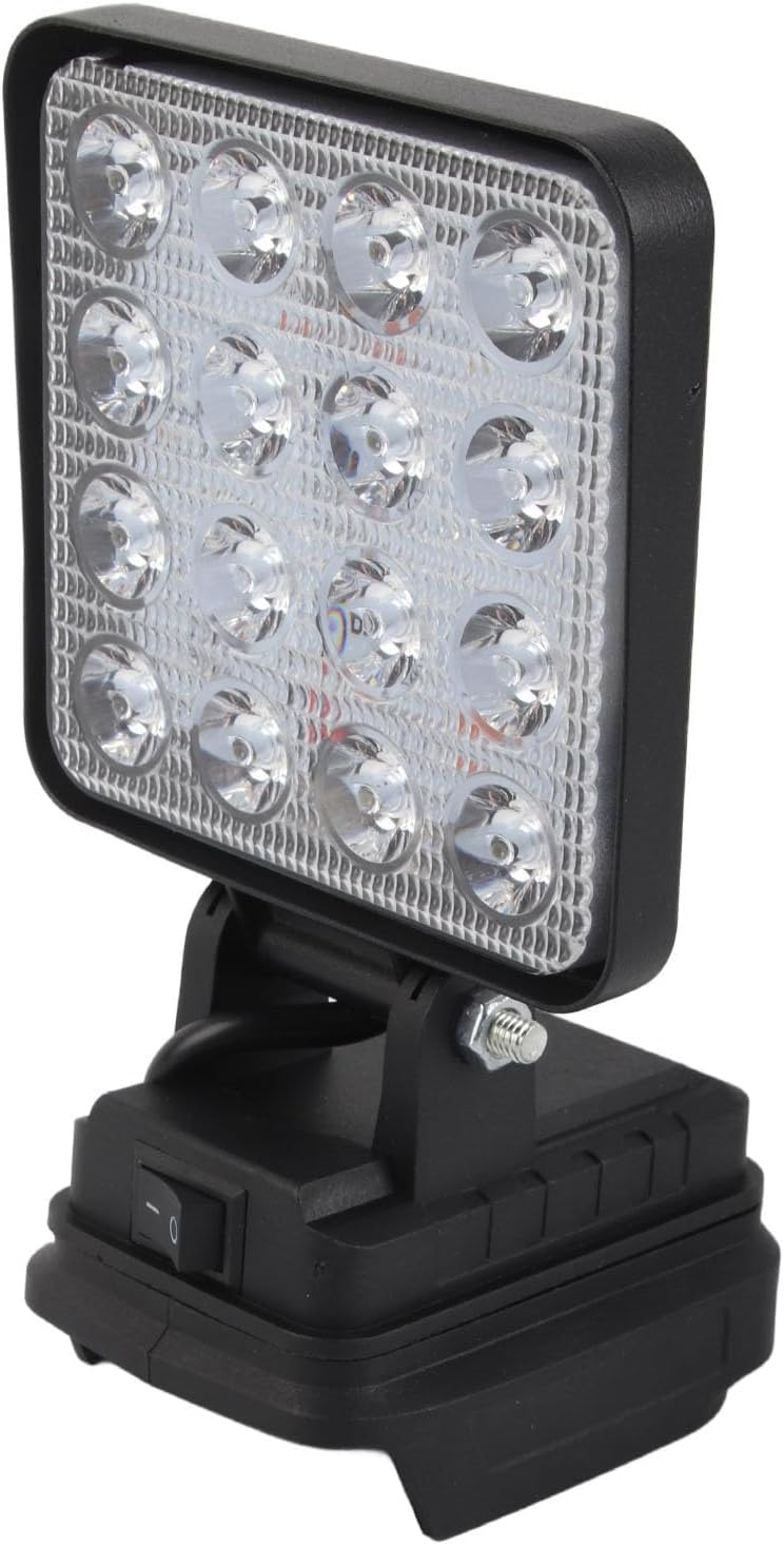 Cordless LED Work Lamp Compatible with BL1830 BL1840 BL1850-18V Battery Powered Outdoor Floodlight and Spotlight - 2400 LM Output with 16 Lamp Beads - 6500K Color Temperature - Image 1