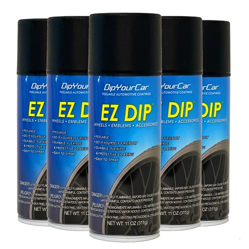 DipYourCar.com EZ Paint - علبة من طلاء السيارات القابل للرذاذ | حماية طلاء قابلة للإزالة للسيارات، العجلات، الزخارف، الشارات | رذاذ باللون الأسود الفائق - Image 1