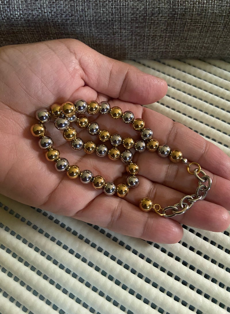 High Quality Stainless Steel Prayer Beads For Men 35 Beads Size 8mm - Image 1