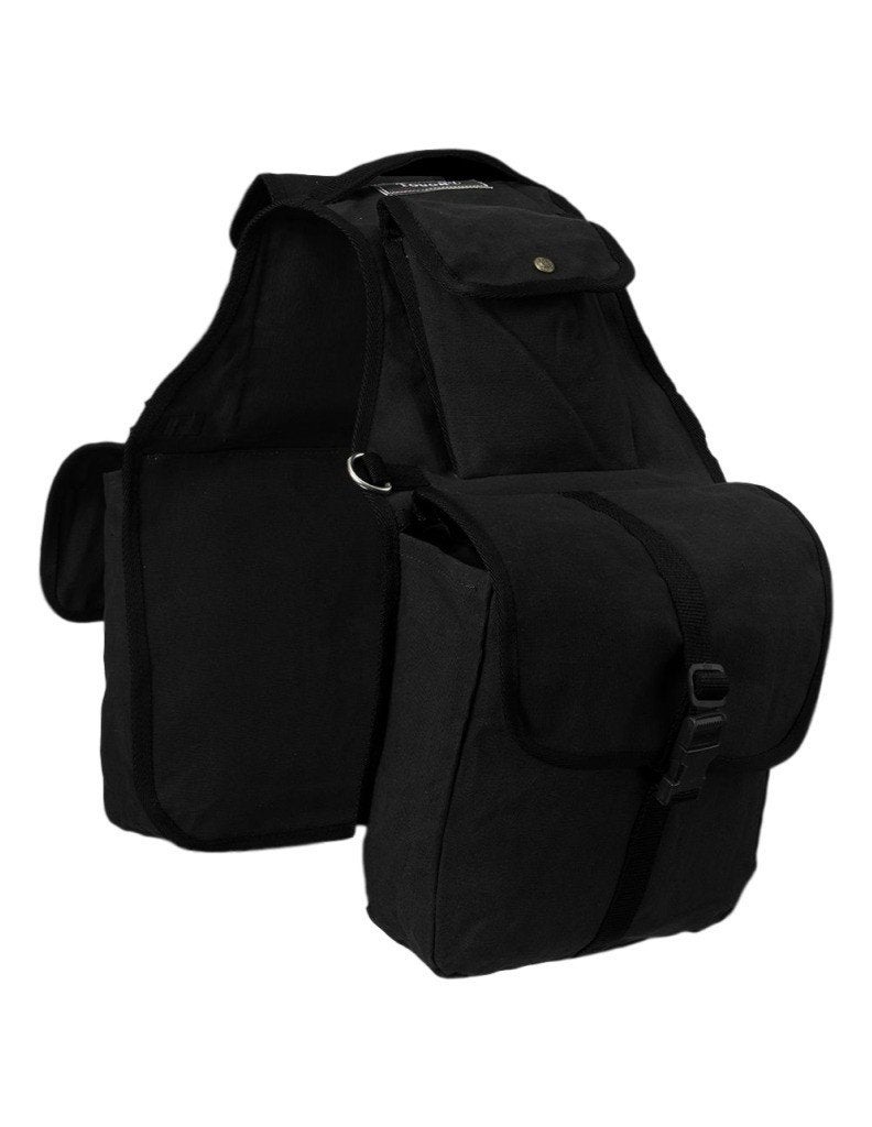 Tough 1 Canvas Saddle Bag for Horses Black