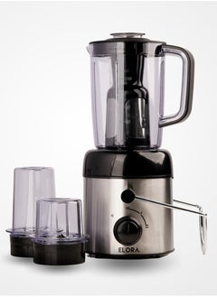 ELORA Elora 4 in 1 Multifunction Blender 400W Fruit and Vegetable Juicer, Electric Centrifugal Juicer Easy to Clean ELBL-5177 Silver  - Image 1