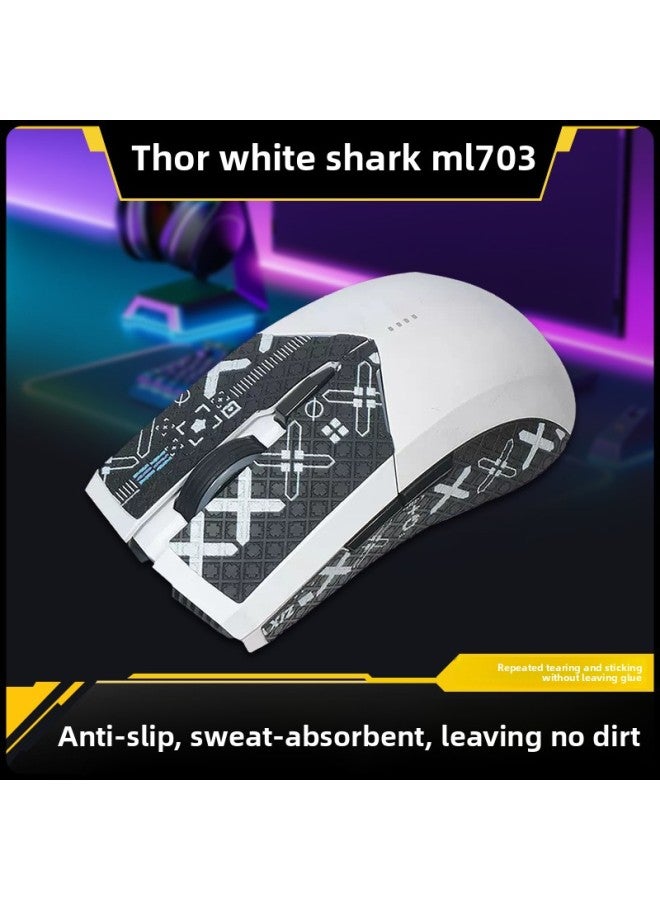 Applicable Thor ML703 Anti-slip Sticker Mouse White Shark 702 Ml701 Sticker PRO Sweat-absorbing Shadow Shark MG705 Film-Color:Shadow Shark ML701PRO/703PRO/MG705PRO] [all Inclusive] White Printed One [free Cleaning Cotton]]  - Image 2