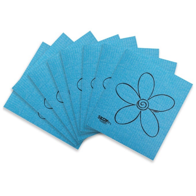 CLOTH 8PACK VERSATILE SWEDISH DISHCLOTHS FOR KITCHEN AND HOUSEHOLD USE REUSABLE CLEANING CLOTHS PLANETFRIENDLY DISHWASHER AND DRYERSAFE BLUE