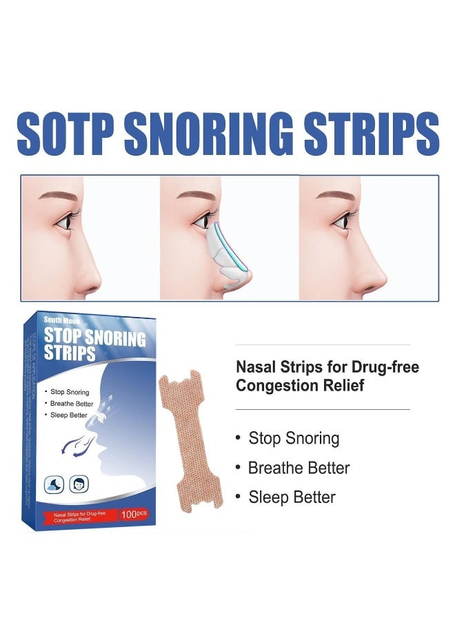 Nasal Strips 100pcs Anti Snore Nasal Strips  Free Nose Strips Universal Adjustable Stop Snoring Sleeping Aid For Snoring Women And Men - Image 2