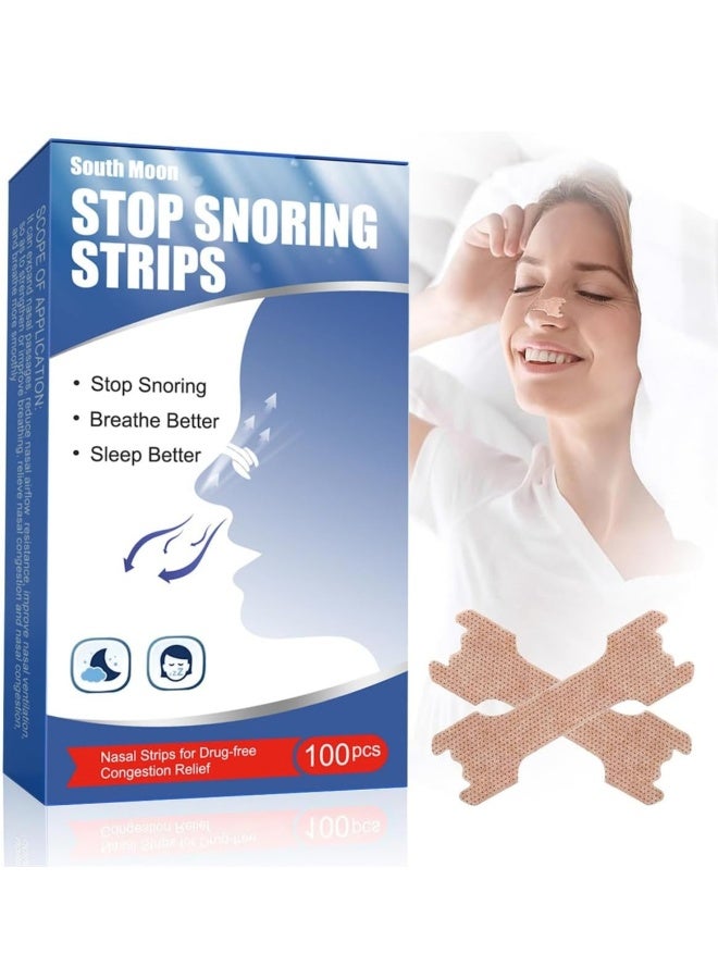 Nasal Strips 100pcs Anti Snore Nasal Strips  Free Nose Strips Universal Adjustable Stop Snoring Sleeping Aid For Snoring Women And Men - Image 1