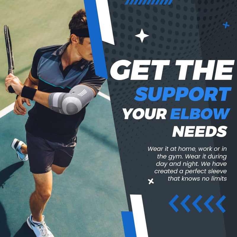 X spring Xspring Elbow Support Sleeve, Adjustable Elbow Support Sleeve with Compression Strap, Elbow Sleeve Reduce Joint Pain, Tennis Elbow, Golfers Elbow, Weightlifting, Tendonitis, Sports Injury Recovery - Image 5