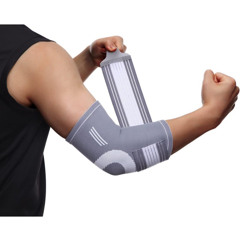 X spring Xspring Elbow Support Sleeve, Adjustable Elbow Support Sleeve with Compression Strap, Elbow Sleeve Reduce Joint Pain, Tennis Elbow, Golfers Elbow, Weightlifting, Tendonitis, Sports Injury Recovery - Image 1