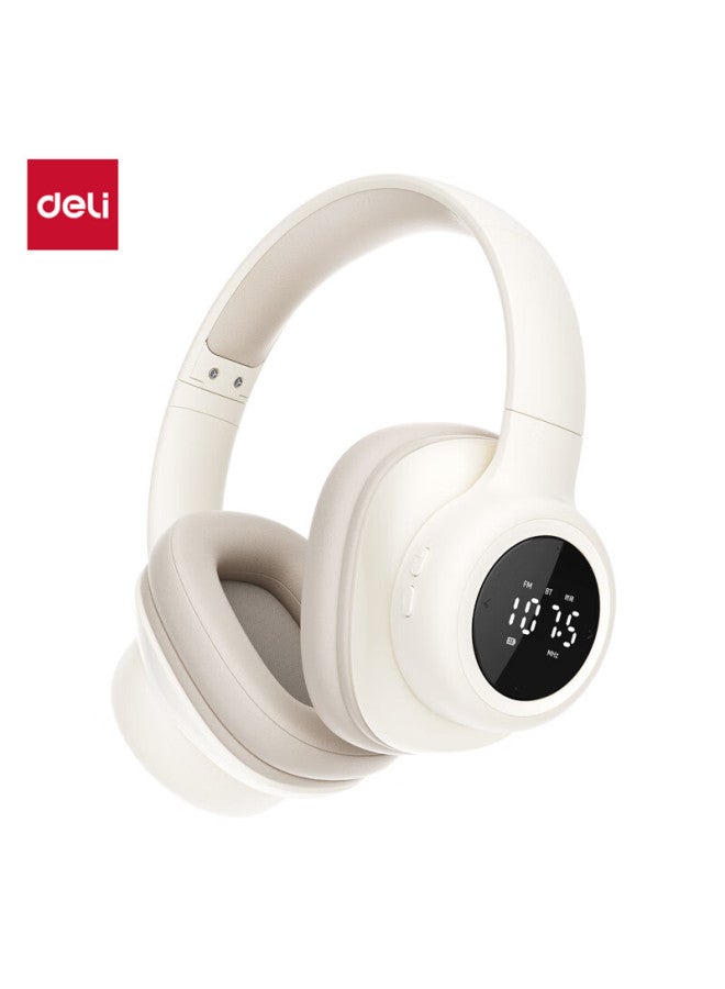 Deli Cet-4, Cet-6, Tem-4, Tem-8 Frequency-adjustable Listening Headphones Headset Bluetooth Lithium Battery Wireless Online Course Student White Lt560 - Image 3