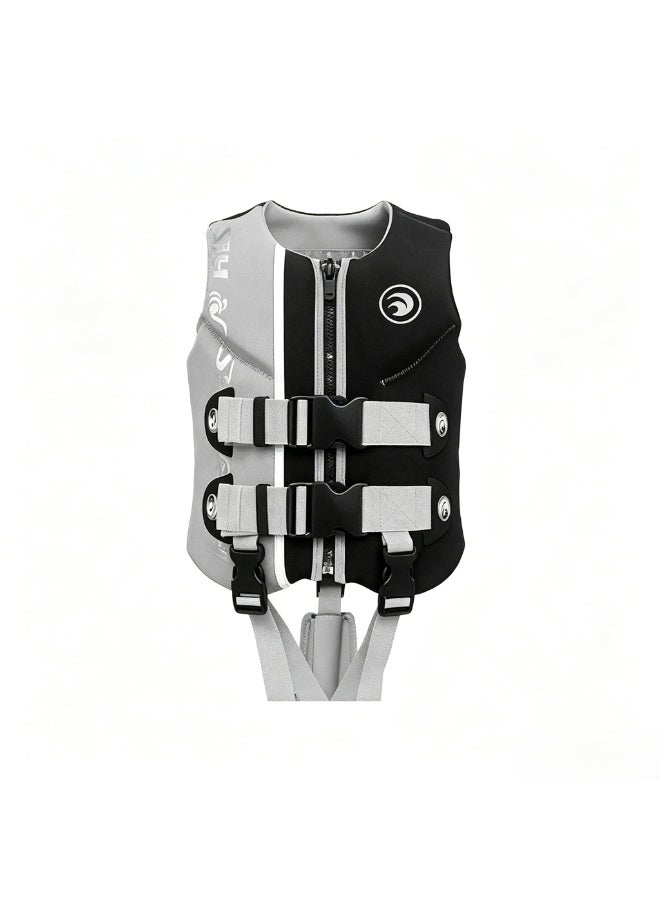 Hisea Children's Water Sports Vest Life Jacket Black And Gray - Image 1