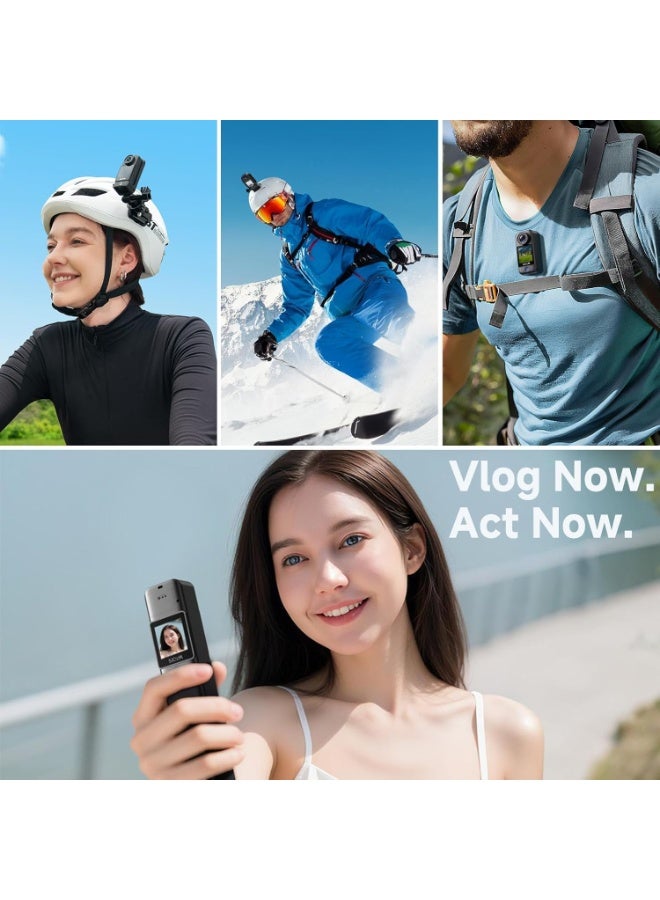 C300 Vlogging Combo, 4K Pocket Action Camera,7Hour Power,6-Axis Stabilization,Dual-Touch Screen 154° Wide FOV Video Body Camera,Waterproof,Live Streaming,with Tripod Kits,64G Card - Image 5