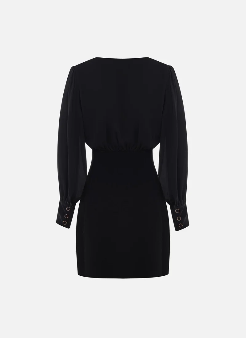 Lichi Mini combo dress with wrap bodice